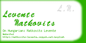 levente matkovits business card